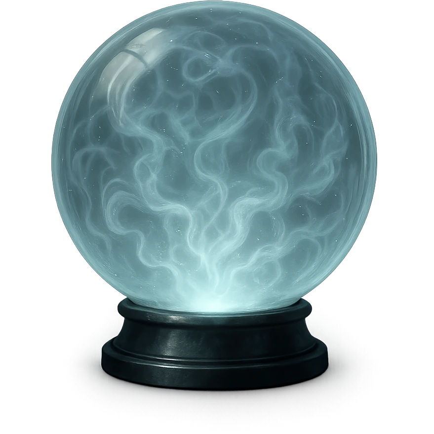 mystical crystal ball with swirling mist emoji
