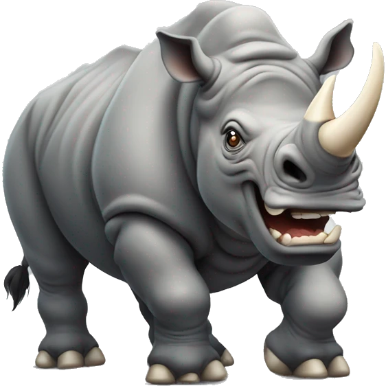 Muscular and angry rhinoceros emoji