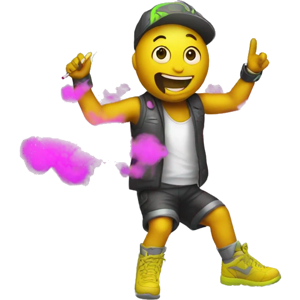 Rave party dancing neon smoking emoji