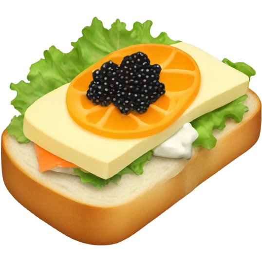 open sandwich with caviar and butter emoji