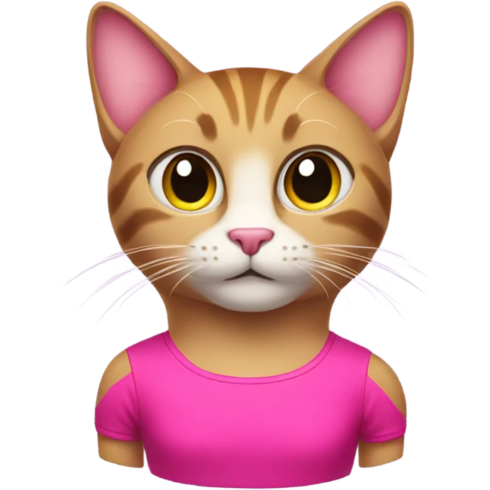 Cat with a hot pink top emoji
