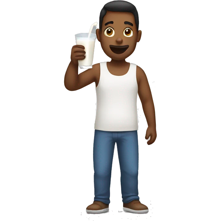 Man drinking milk emoji
