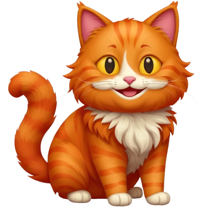 smiling full body red cat emoji emoji