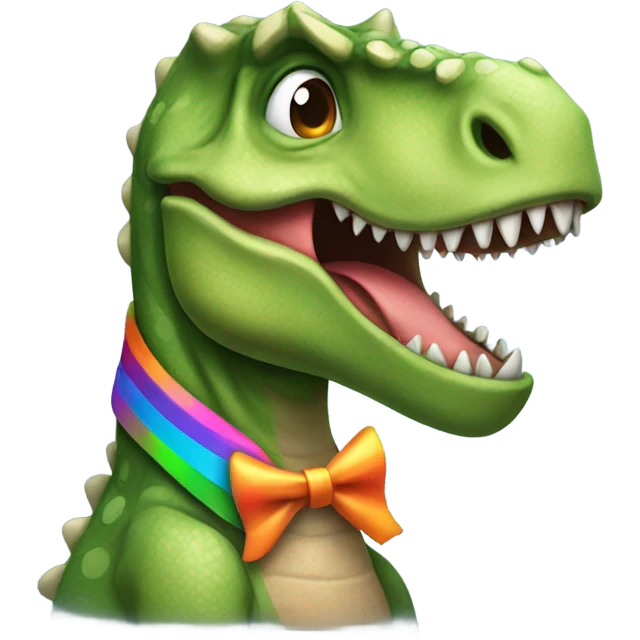 Dinosaur with a bow emoji