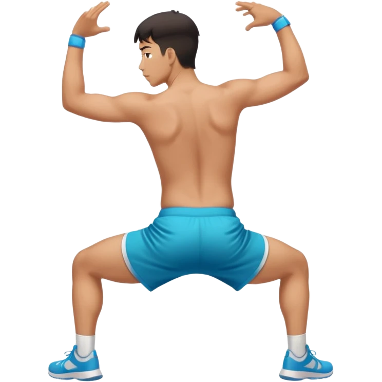 chinese man twerking from behind angle in motion  emoji