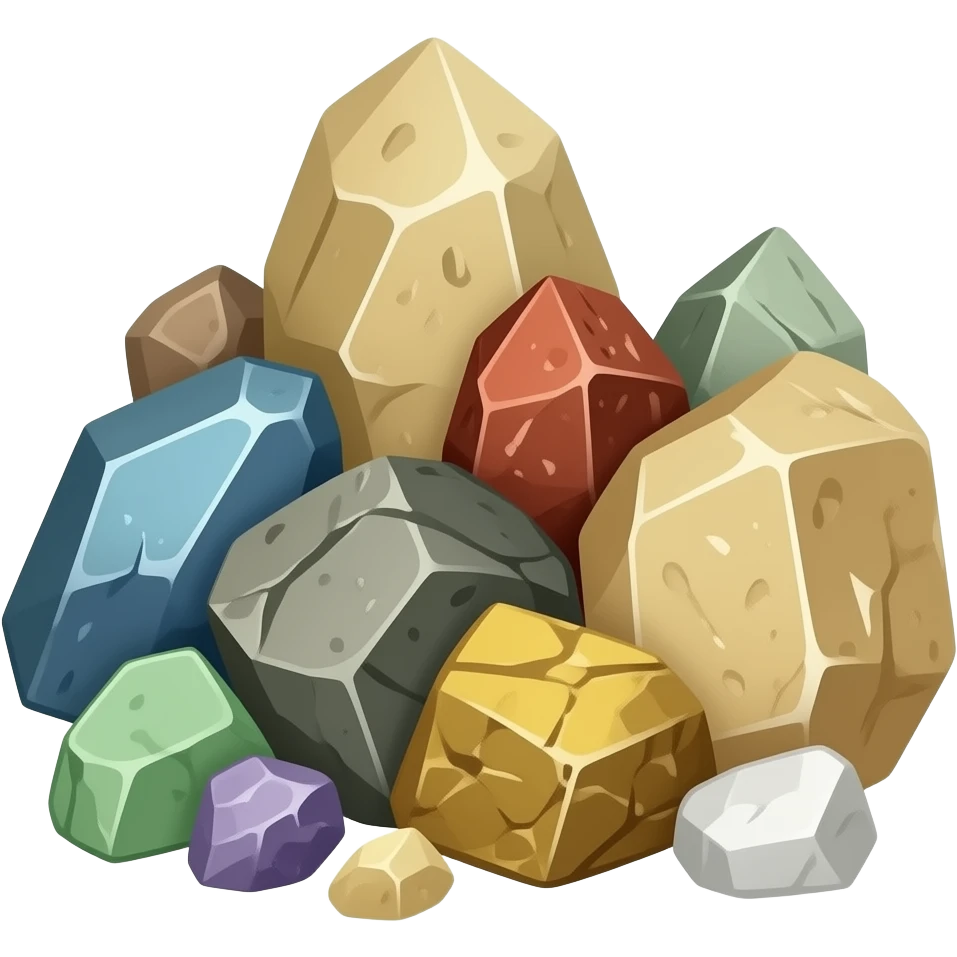 Pile of different ore emoji