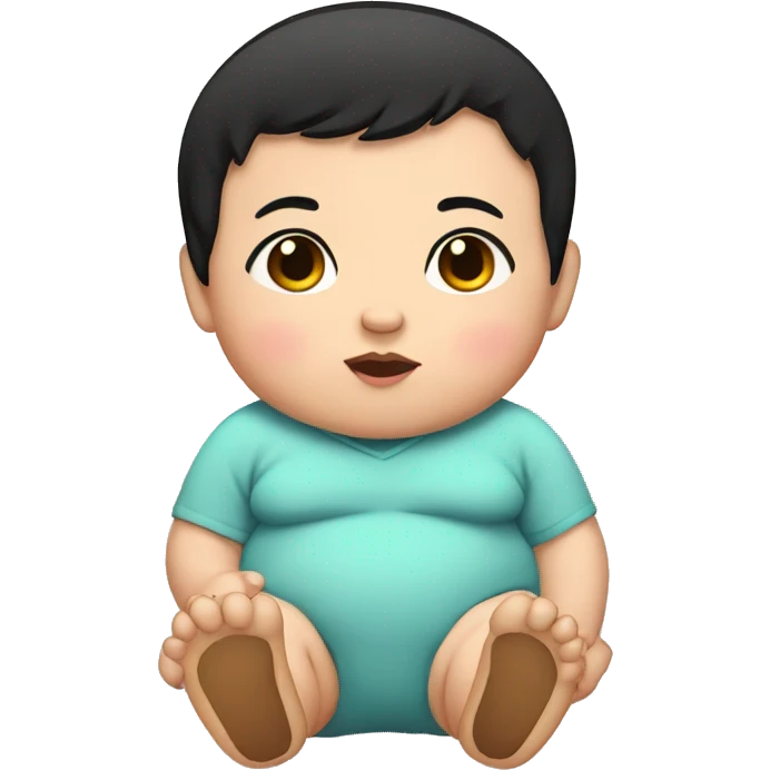 Cute fat baby with black hair  emoji