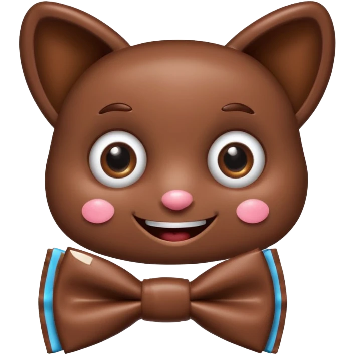 A chocolate with a tie and eyes emoji