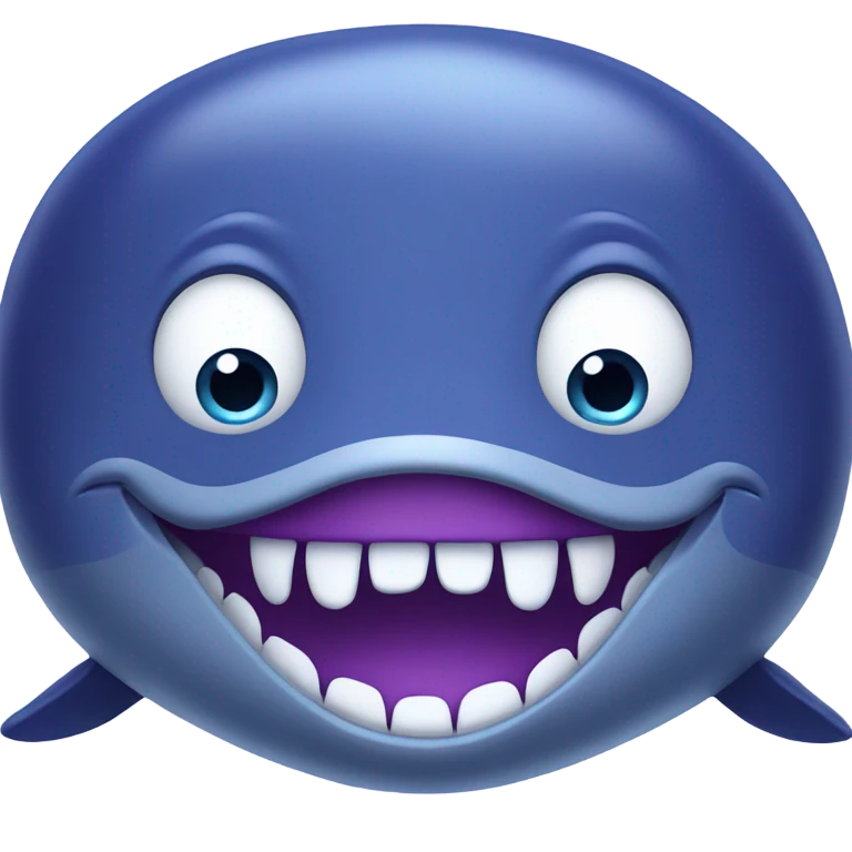Blue whale purple, open mouth emoji