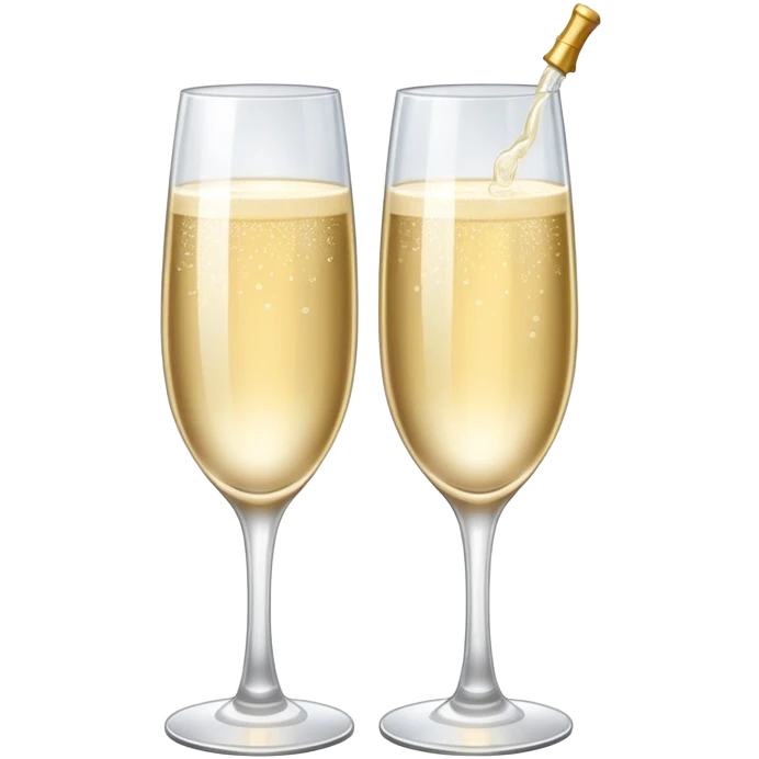 Champagne glass clink with sparkle emoji