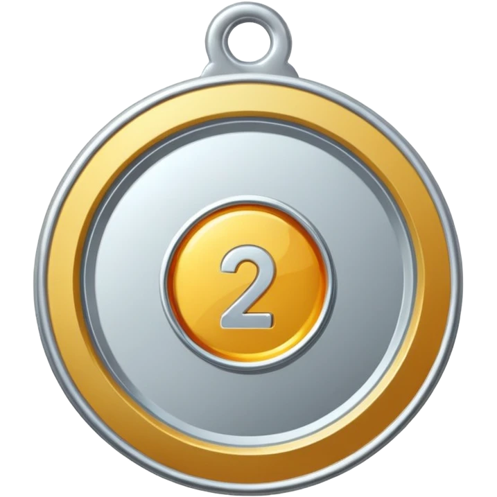 silver medal with a 2 inside emoji