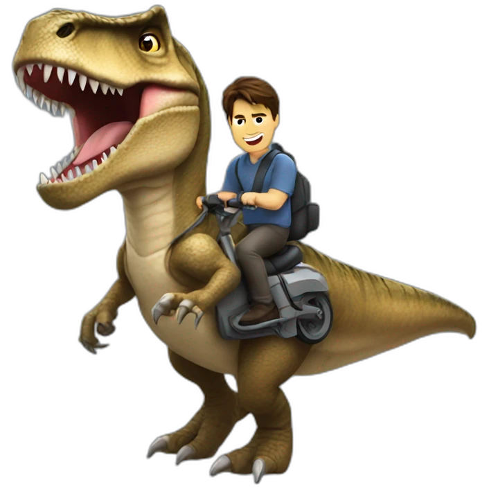 tom cruise riding a t-rex emoji