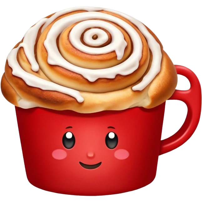 Cinnamon roll in a red cup emoji