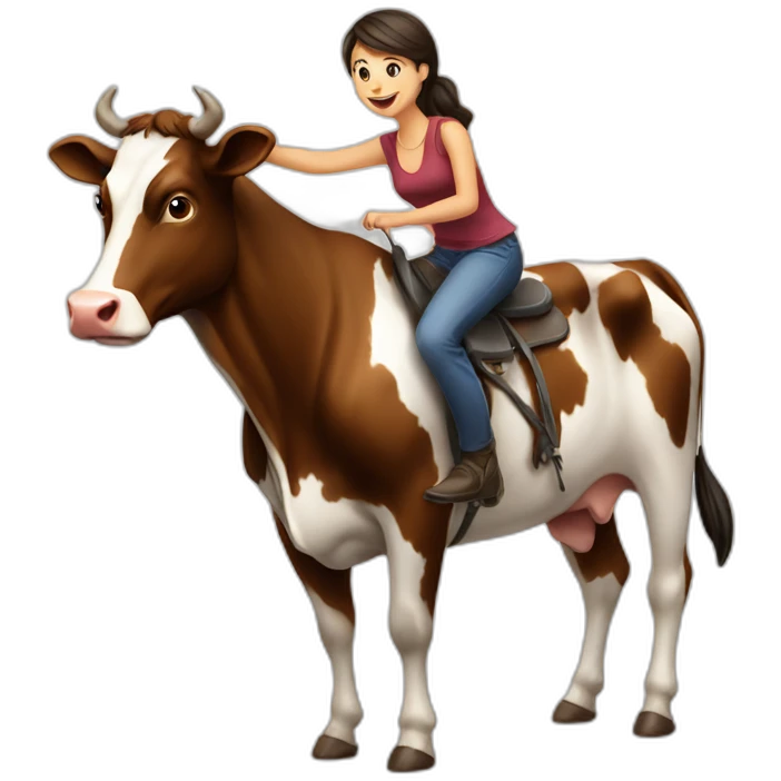 Girl cow reverse riding with guy emoji