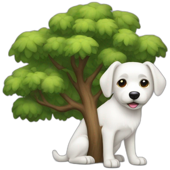 tree shaped white dog emoji