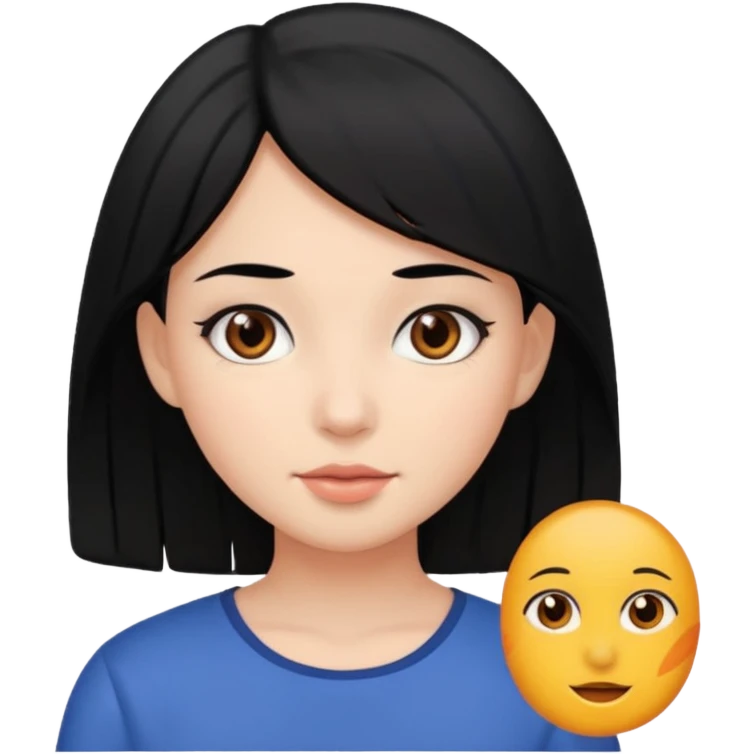 девушка с черными волосами и карими глазами emoji