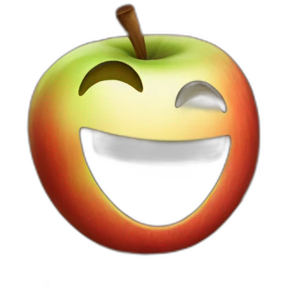 happy apple emoji