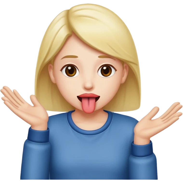 Tounge out and hands to the side emoji