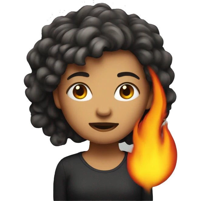 girl with hair on fire emoji