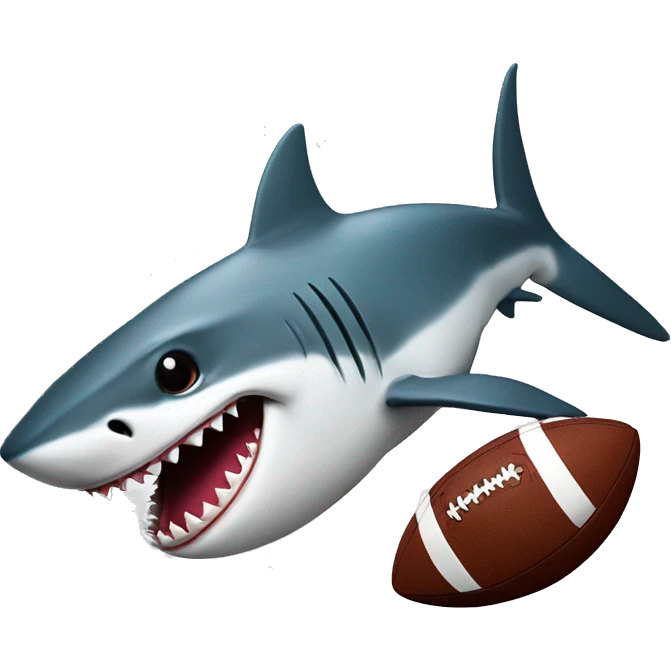 Shark with football emoji