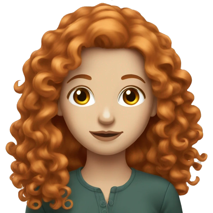 Beautiful pale redhead women with long curly hair  emoji