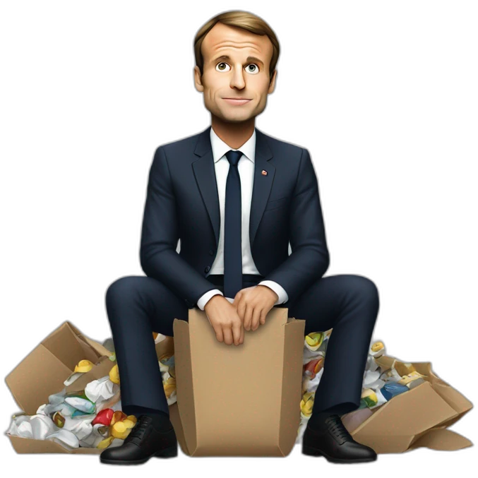 Emmanuel-macron-sit-on-garbage emoji
