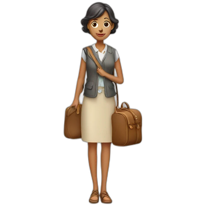 A lady with a travelling bag emoji