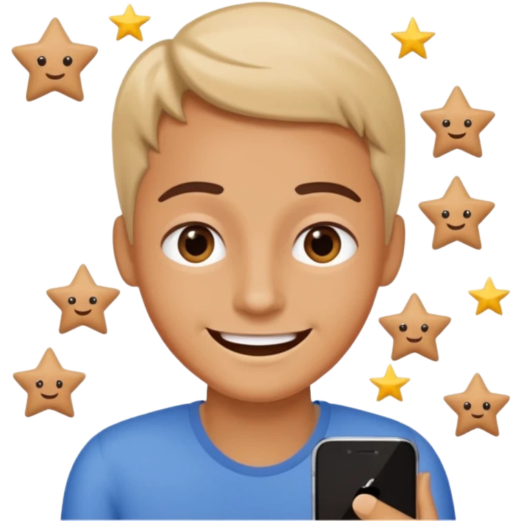 Perezoso que los ojos serán estrellas y este sonriendo  tipo bimoji de iPhone  emoji