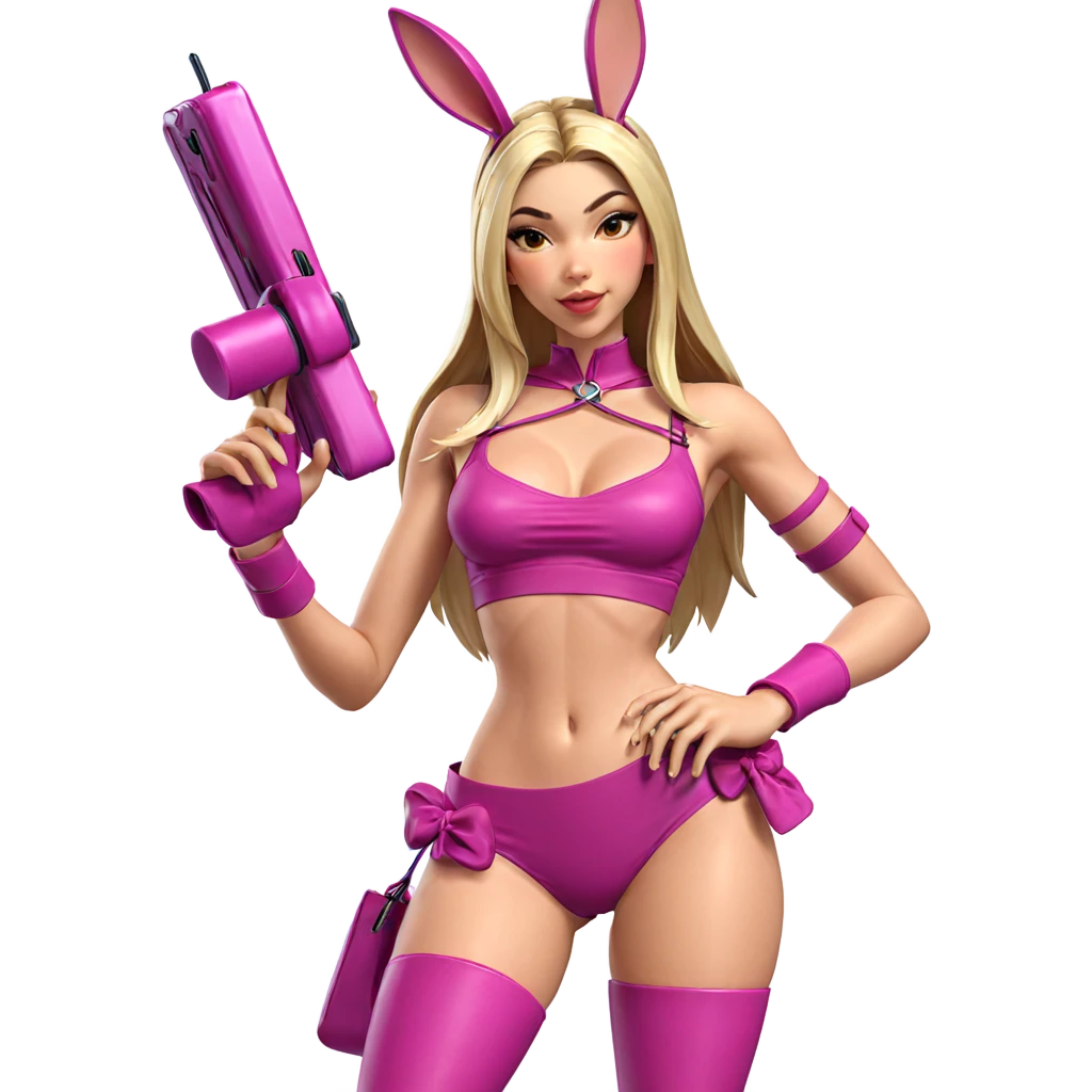 blonde girl with rabbit ears emoji