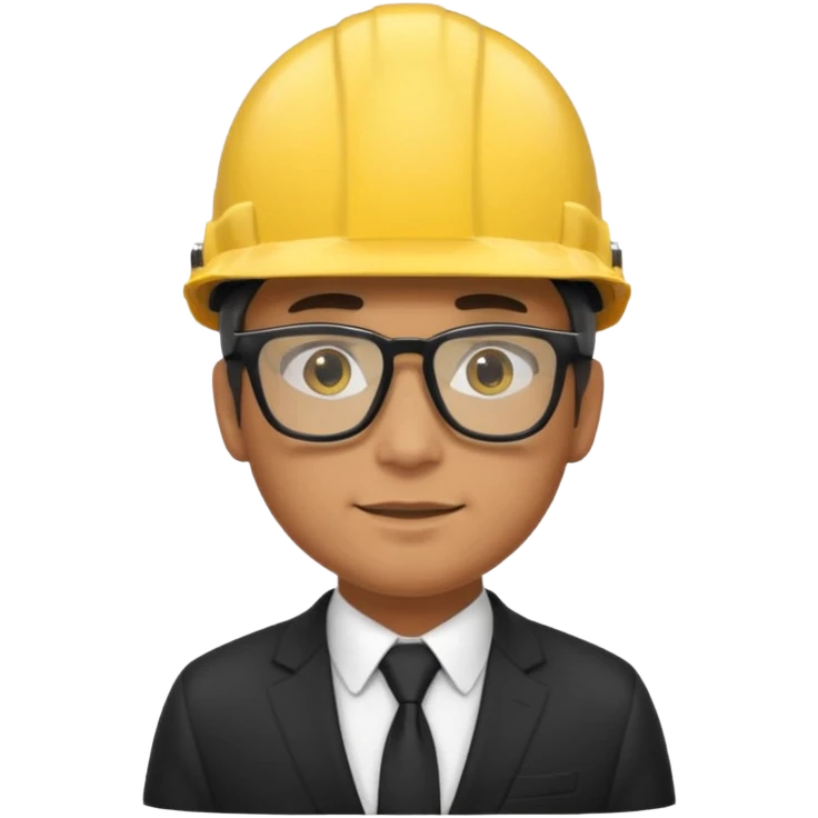 suit with yellow helmet man and glasses emoji