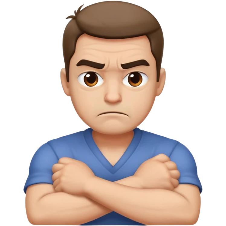 arms crossed holding neck mad guy emoji