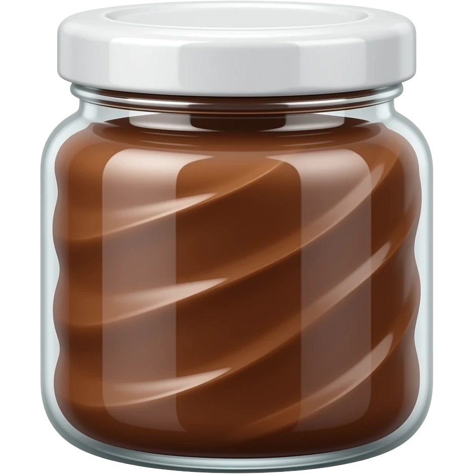 tall chocolate spread jar, no logo, white lid emoji