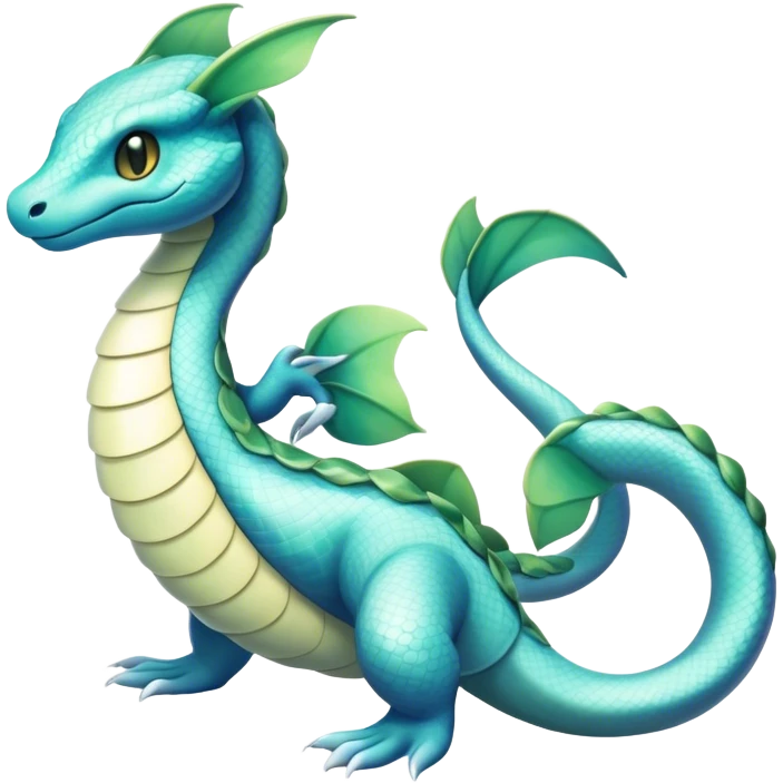Seviper-Dragonair-Dratini-hybrid, full body, two legs, two hands emoji