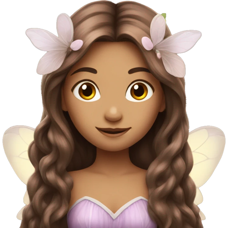 beautiful fairy girl with long brown hair  emoji