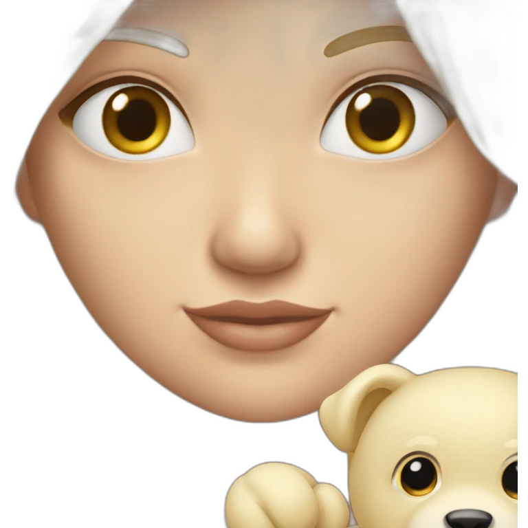 Une blonde avec un doudou dans les mains emoji