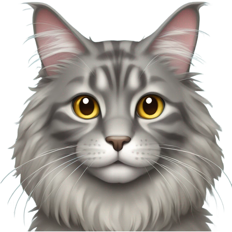 Grey Maine coon cat  emoji