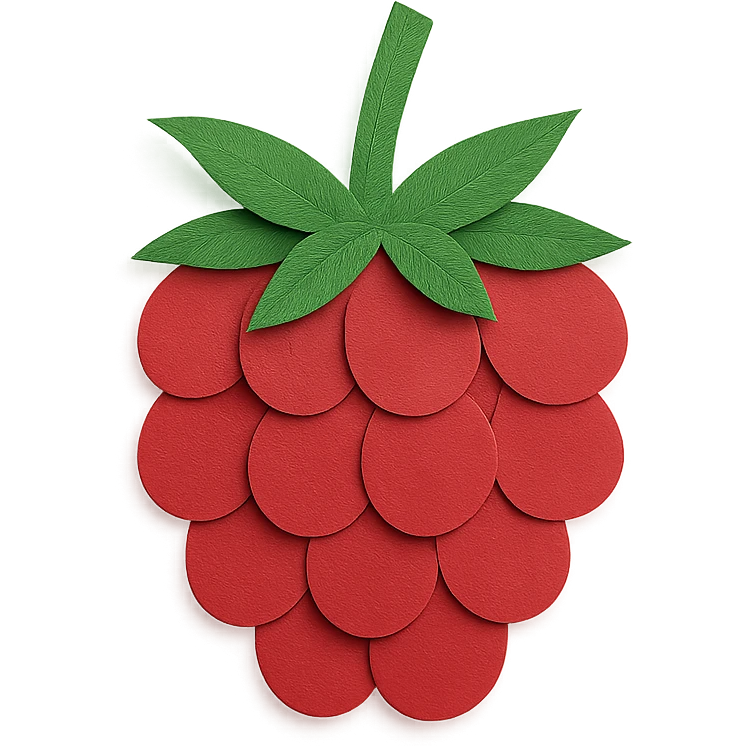 raspberry fruit paper craft style emoji