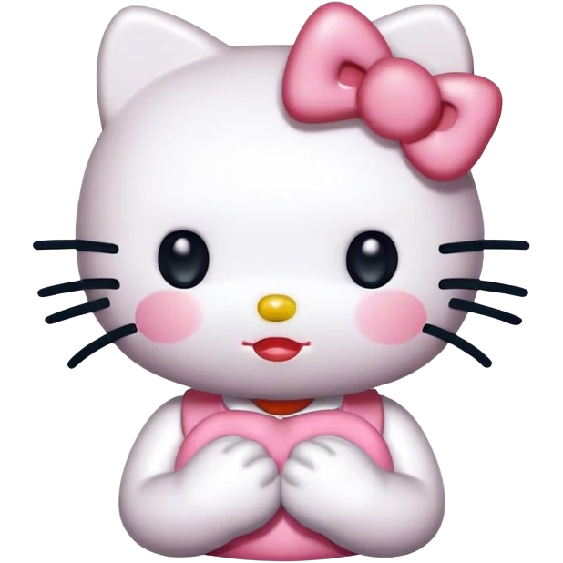 Hello kitty blushing emoji