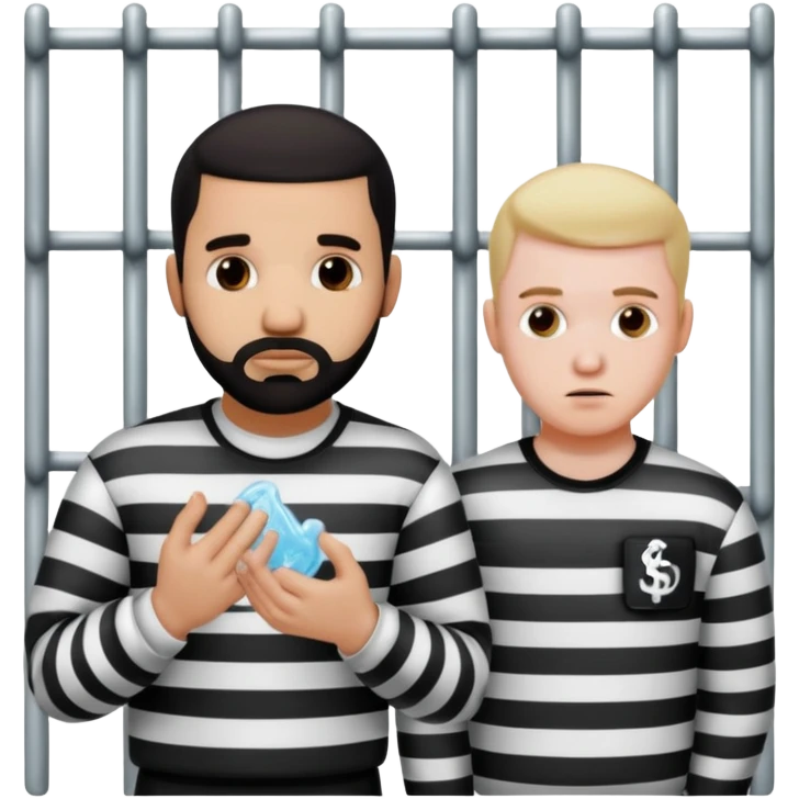 drake dropping the soap in jail behind a guy emoji