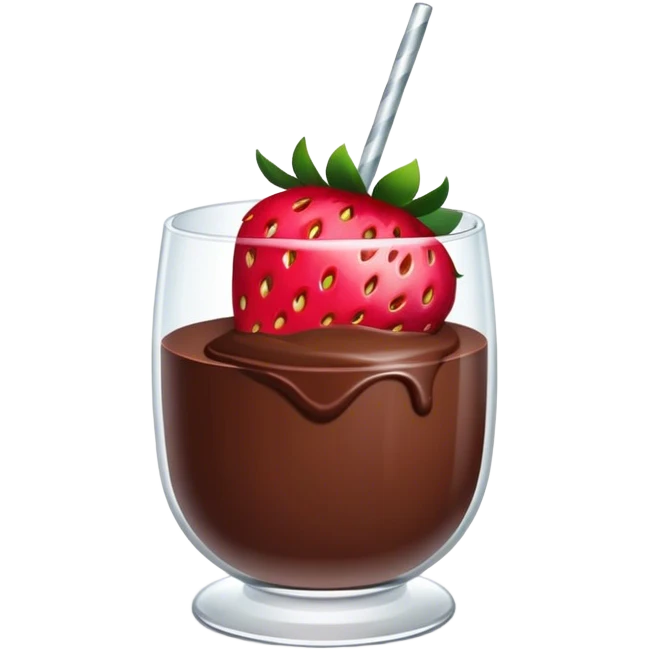 chocolate covered strawberries in a clear glass emoji