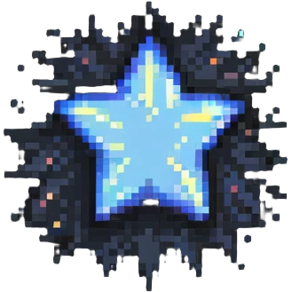 Special member star with animated sparkle effect and rare elemental colors emoji