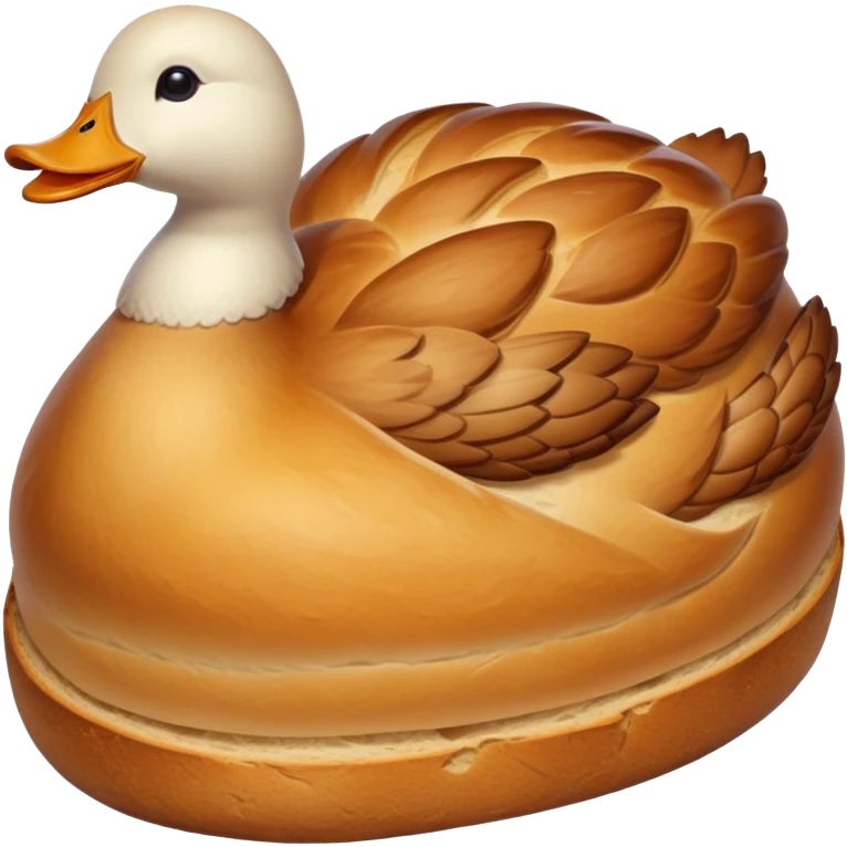 artisan bread that resembles a duck, crusty bread texture emoji