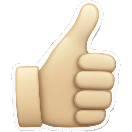 White thumbsup emoji with blackoutline emoji