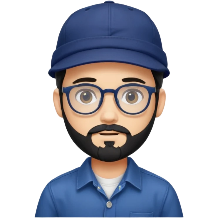 generate a fair pretty bratz boy wearing a dark blue cap and  button up shirt. Handsome with spectacles

bearded and handsome

hair black long emoji