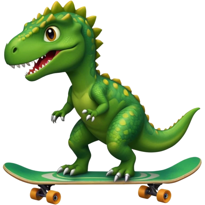 Dinosaur on a skateboard emoji