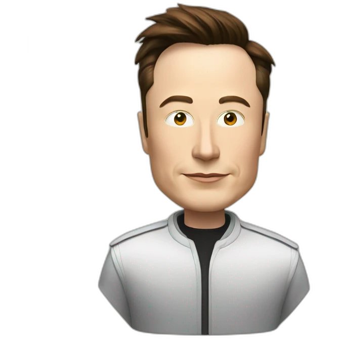 Elon Musk, dans une Tesla emoji