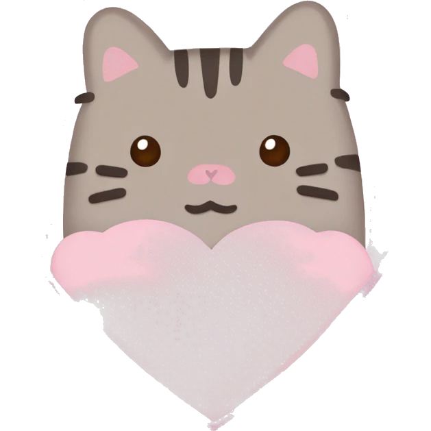 pusheen light pink heart emoji