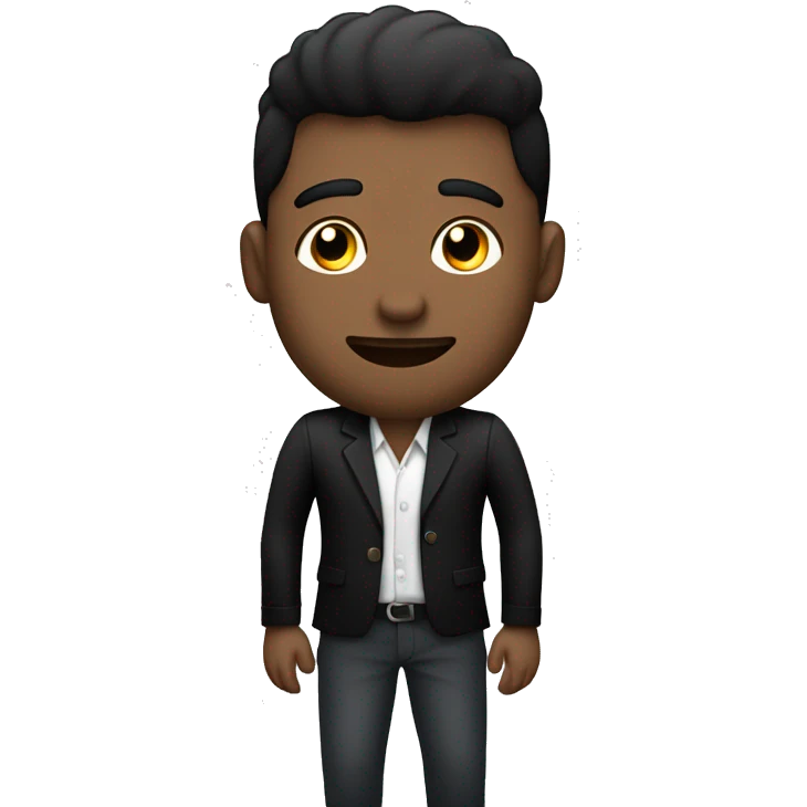 hombre  joven blanco cabello ondulado negro con la mano ordenando silencio  emoji