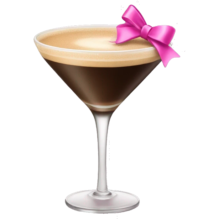 Espresso martini with a pink bow emoji