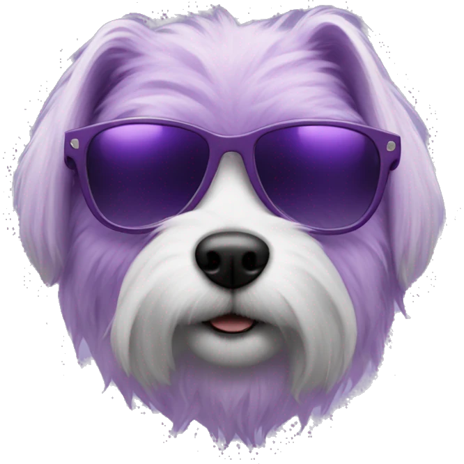 purple fur dog with purple sunglasses emoji